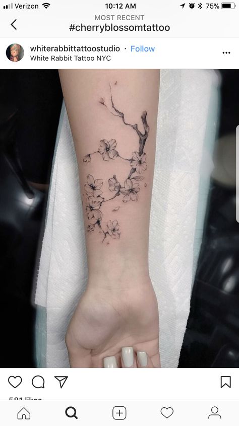 Cherry blossom tattoo black and white. Cherry Blossom Tattoo Black, Tree Tattoo Black, Cherry Blossom Tree Tattoo, Blossom Tree Tattoo, Black Blossom, Tattoo Black And White, Sakura Tattoo, Blossom Cherry, Shape Tattoo