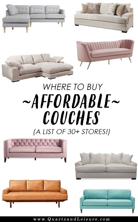 This is the ultimate list of stores to buy cheap couches and sofas that are still comfy & cozy for your living room home decor! Cheap Couches, Living Room Couches, Affordable Living Room, Cheap Couch, Cheap Living Room Furniture, Couches Living, Latest Sofa Designs, Room Couches, Cool Couches