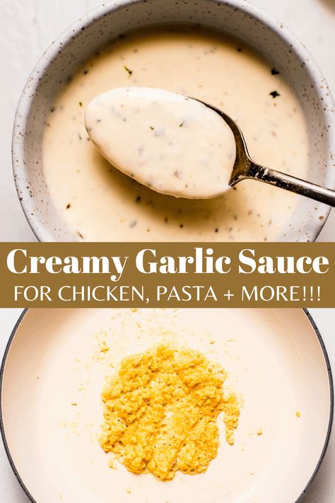 Chicken Cream Sauce Pasta, Creamy Italian Sauce, Pasta Garlic Cream Sauce, Homemade Pasta Cream Sauce, Essen, Easy Butter Garlic Sauce For Pasta, Shrimp With White Sauce, Easy Garlic Alfredo Sauce, White Pasta Sauce Recipe Healthy