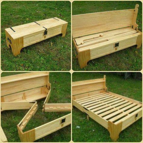 How To Make a DIY Bench That Folds Into A Bed (Perfect Space and Money Saving Solution) Diy Projektit, Diy Bank, Make A Bed, Diy Muebles Ideas, Hout Diy, Bilik Tidur, Therapy Office, Folding Beds, Diy Bench