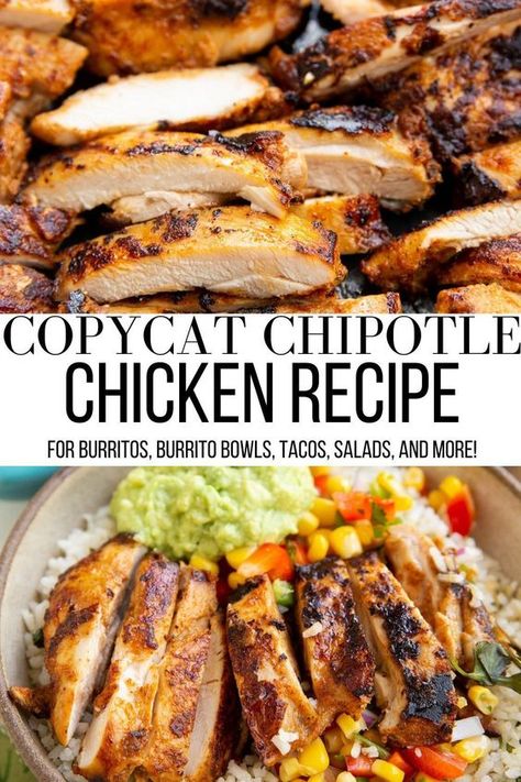 Flat Top Chicken Recipes, Copycat Chipotle Chicken, Chipotle Chicken Recipe, Chicken Chipotle, Chipotle Copycat Recipes, Chipotle Copycat, Chipotle Recipes Chicken, Chipotle Recipes, Copycat Chipotle