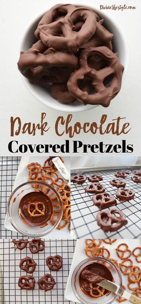 Dark Chocolate Covered Pretzels, Chocolate Covered Pretzels Using Chocolate Chips, Healthy Chocolate Covered Pretzels, Dark Chocolate Pretzels, Chocolate Coated Pretzels, Chocolate Pretzel Recipe, Pretzel Covered Chocolate, Choc Covered Pretzels, Pretzels Dessert