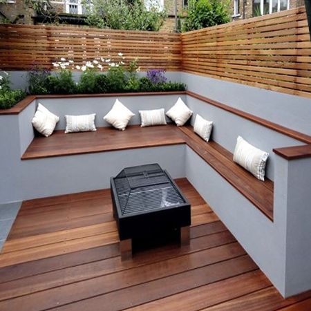 Roof Terrace Design, Moderne Have, Pergola Diy, Garden Seating Area, Corner Seating, Wooden Garden Benches, Backyard Seating, Diy Garden Furniture, Outdoor Gardens Design