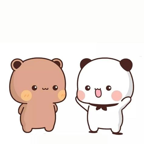 Chats Between Two Best Friends Cartoon Characters, Couple Panda Drawing, Best Friend Cartoon Drawing, Panda Friends Cartoon, Cute Lovers Drawing, Cute Best Friend Pictures Cartoon, Cute Friend Pictures Cartoon, Two Bears Cartoon, Best Friend Cartoon Aesthetic