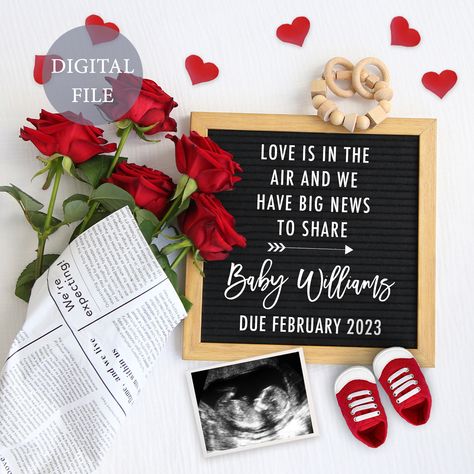 Valentines Baby Announcement, Winter Pregnancy Announcement, Valentines Pregnancy Announcement, Thanksgiving Pregnancy Announcement, Digital Baby Announcement, February Baby, Digital Announcement, Digital Pregnancy Announcement, Baby Due