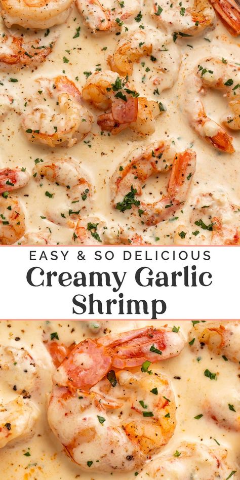 Shrimp Garlic Recipes, Easy Creamy Shrimp Pasta, Shrimp Scampi With Garlic Parmesan Rice, Shrimp Sauce For Pasta, Recipes With Breaded Shrimp, Shrimp With Sauce Recipes, Shrimp Recipes For One Person, Steak With Shrimp Cream Sauce, Shrimp Recipes Lunch