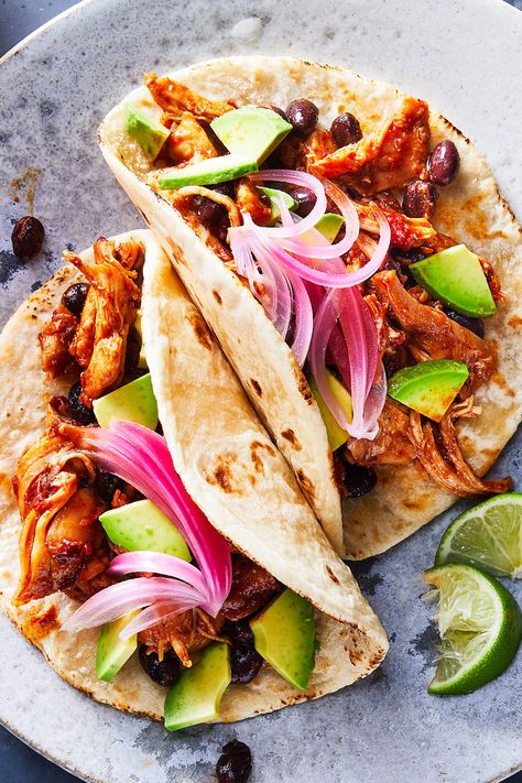 Pressure Cooker Chipotle-Honey Chicken Tacos Recipe - NYT Cooking Chipotle Honey Chicken, Slow Cooker Kip, Slow Cooker Creamy Chicken, Broccoli And Potatoes, Coconut Curry Soup, Chicken Tagine, Shredded Chicken Tacos, Honey Chipotle, Chicken Taco Recipes