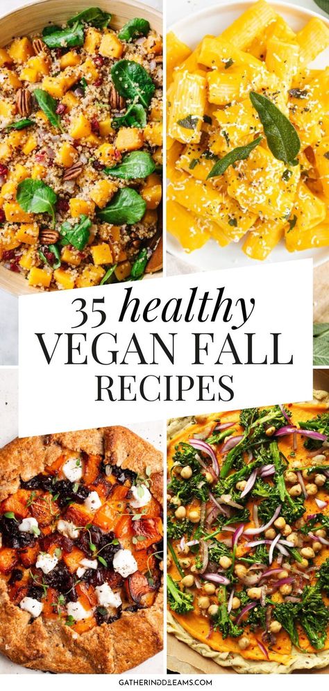 Vegan Fall Main Dish, Fall Dinner Vegetarian Recipes, Seasonal Autumn Recipes, Dinner Ideas Autumn, Fall Vegan Salad, Healthy Fall Recipes Vegan, Vegan Fall Side Dishes, Vegan Fall Dinner Ideas, Whole 30 Recipes Vegan