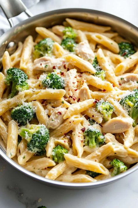 Chicken and Broccoli Pasta - Insanely Good Chicken Broccoli Bowtie Pasta, Pesto Chicken And Broccoli Pasta, Pesto Chicken Broccoli Pasta, Creamy Chicken Broccoli Pesto Pasta, Chicken Broccoli Pasta Garlic And Oil, Rotisserie Chicken Pasta Recipes, Broccoli And Chicken Pasta, Rotisserie Chicken Meals, Chicken Broccoli Ziti