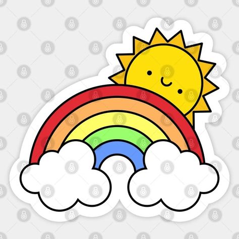 Kawaii Sunshine And Rainbows - Kawaii Sun - Sticker | TeePublic Kawaii Sun, Sun Sticker, Creative Painting, Kawaii Stickers, Aesthetic Stickers, Sticker Collection, Sticker Design, Printable Art, Create Yourself