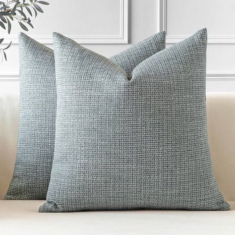 Amazon.com: OTOSTAR Pack of 2 Throw Pillow Covers 24x24 Inch Linen Coffee Brown Pillowcases Farmhouse Decorative Solid Pillow Covers 60x60 cm Square Cushion Case for Home Decor Sofa Couch Bed (Coffee Brown) : Home & Kitchen Throw Pillows For Grey Couch, Pretty Throw Pillows, Patio Farmhouse, Solid Color Throw Pillows, Bed Dark, Bed In Living Room, 16x16 Pillow Cover, 20x20 Pillow Covers, Sofa Living