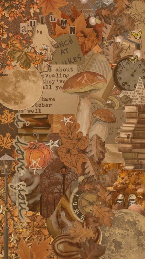 #fyp #fall #fallaesthetic Dreamy Fall Aesthetic, 70s Fall Wallpaper, Fall Wallpaper Shuffle, Autum Wallpers Iphone, Fall Wallpaper Backgrounds Aesthetic, Cottagecore Halloween Wallpaper, Fall Theme Wallpaper Aesthetic, Fall Collage Art, Autumn Wallpaper Phone