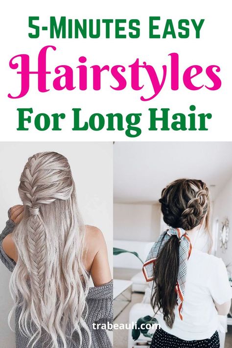 easy hairstyles for long hair Long Hair How To Styles, Hair Styles For Long Hair Women, Long Hair Ideas Hairstyles Easy, Cute Mom Hairstyles Long, Easy Hairstyles For Work Long Hair, How To Fix Long Hair Hairstyles, Ways To Fix Long Hair, Work Hair Styles Long Hair, Easy Trendy Hairstyles For Long Hair