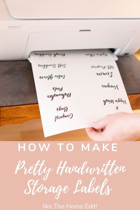 How To Make Labels Like The Home Edit - Kari Skelton Organisation, Diy Clear Labels, The Home Edit Labels, Home Edit Labels, Clear Label Design, Free Editable Labels Printables, Cricut Projects Home Decor, How To Print Labels, Storage Labels Printable