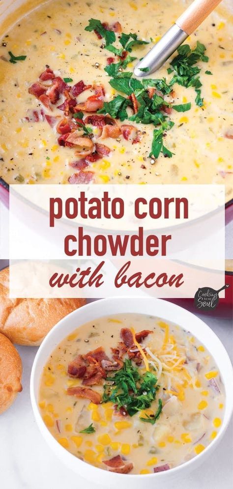 Ham And Corn Chowder, Corn Chowder With Ham, Potato And Corn Chowder, Thanksgiving Ham, Ham Chowder, Soup Fall, Potato Corn Chowder, Leftover Thanksgiving, Ham Potato