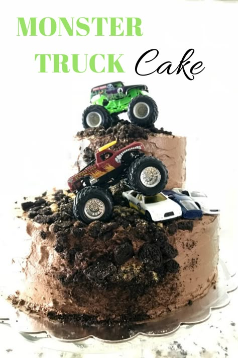 Monster Truck Birthday Cake // Life Anchored Monster Truck Birthday Cake, Monster Truck Birthday Party Ideas, Monster Jam Birthday Party, Truck Birthday Party Ideas, Monster Jam Party, Monster Jam Birthday, Truck Birthday Cakes, Truck Theme Birthday, Monster Truck Theme