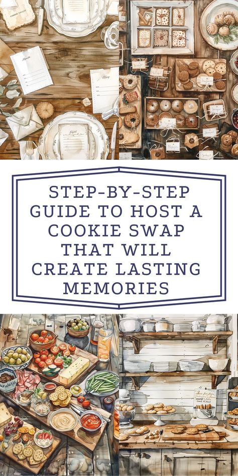 Discover how to host a delightful cookie swap party with these fun and frugal tips! Learn how to plan, prepare, and enjoy a sweet gathering with friends and family. Meal Swap Party, Cookie Swap Party Favors, How To Serve Cookies At A Party, Holiday Cookie Swap, Neighborhood Cookie Exchange, How To Do A Cookie Exchange Party, Cookie Swap Rules, Hosting Cookie Decorating Party, Cookie Swap Party Games