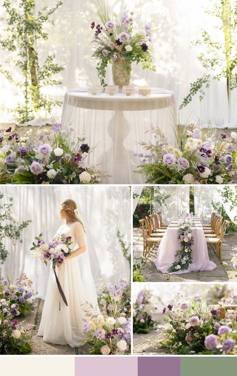 Gold And Lilac Wedding, Lavender Sage And Gold Wedding, Lavender And Gold Wedding Theme, Lilac Gold Wedding Theme, Lilac And Champagne Wedding, Lilac Sage And Gold Wedding, Lilac Gold And White Wedding, Lilac And Gold Wedding Decor, Lilac White Green Wedding