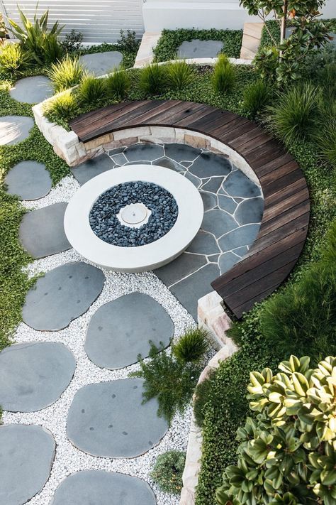 Bluestone Organic Stepping Stone | Cinajus Backyard Meditation Garden, Flagstone Paving, Stone Landscaping, Black Basalt, Backyard Fireplace, Meditation Garden, Areas Verdes, Fire Pit Area, Backyard Garden Design