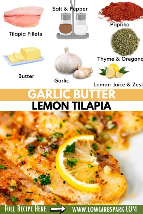 Tilapia Rice Recipes, Blackened Talipia Recipes Baked, Lemon Basil Tilapia, Fall Tilapia Recipes, Best Baked Tilapia Recipe, Slow Cooker Tilapia Recipes, Baked Tilapia Dinner Ideas, Tilapia Asian Recipes, Mediterranean Fish Recipes Tilapia