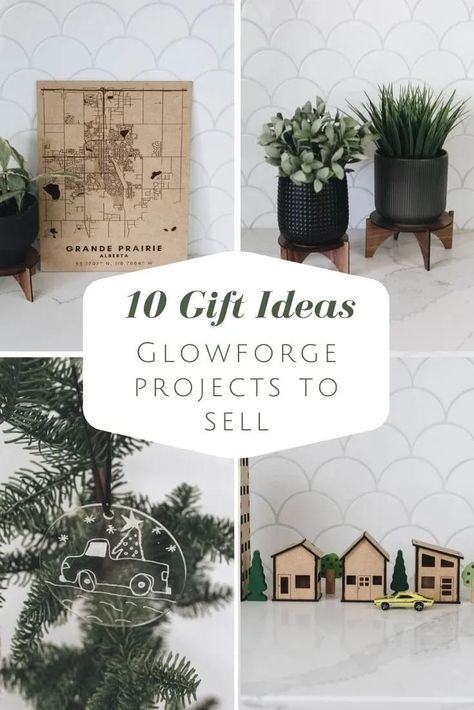 Glowforge Projects For Wedding Gifts, Gifts To Make With Laser Engraver, Glowforge Gifts For Men, Lasercut Gift Idea, Engraving Craft Ideas, Laser Engraver Projects That Sell, Glo Forge Crafts, Glowforge Wood Projects, Things To Do With A Laser Engraver