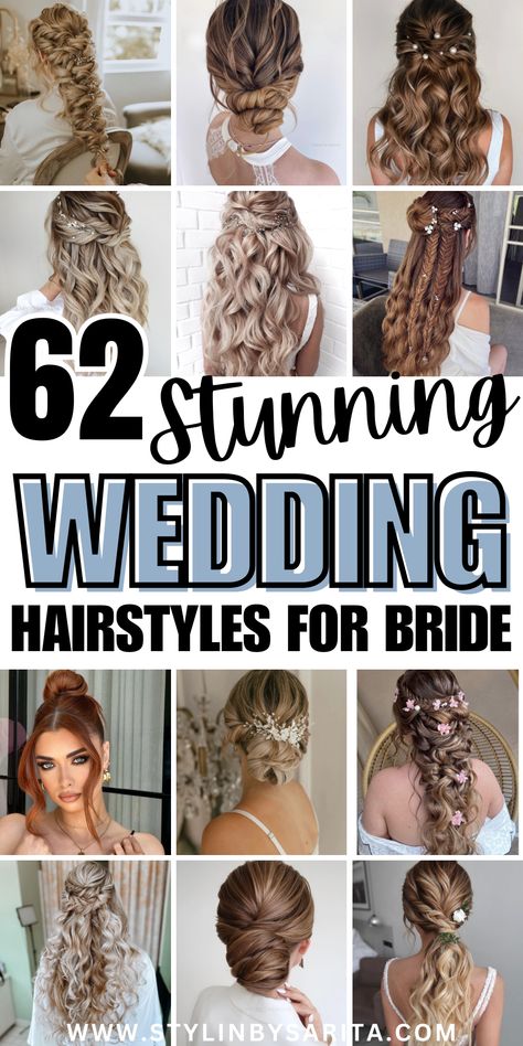 wedding hairstyles for brides Hair Updos With Veil, Female Wedding Hairstyles, Fall Wedding Hairstyles For Long Hair Half Up Half Down, Rustic Country Wedding Hairstyles The Bride, Half Up Hair With Veil Brides, Wedding Hair Jewelry With Veil, Half Up Half Down Hair For Bride, Beach Bride Wedding Hair, Bridal Updos Half Up Half Down