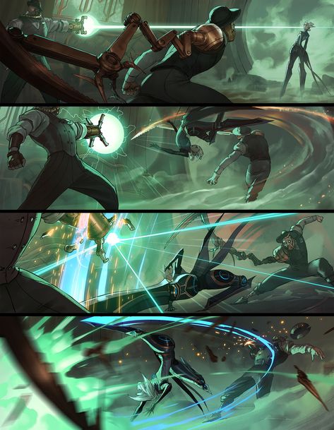 ArtStation - Camille: Severed Ties, Jason Chan Camille League Of Legends, Jason Chan, Action Scene, Concept Art Tutorial, Comic Layout, Game Illustration, Keys Art, Lol League Of Legends, Digital Painting Tutorials