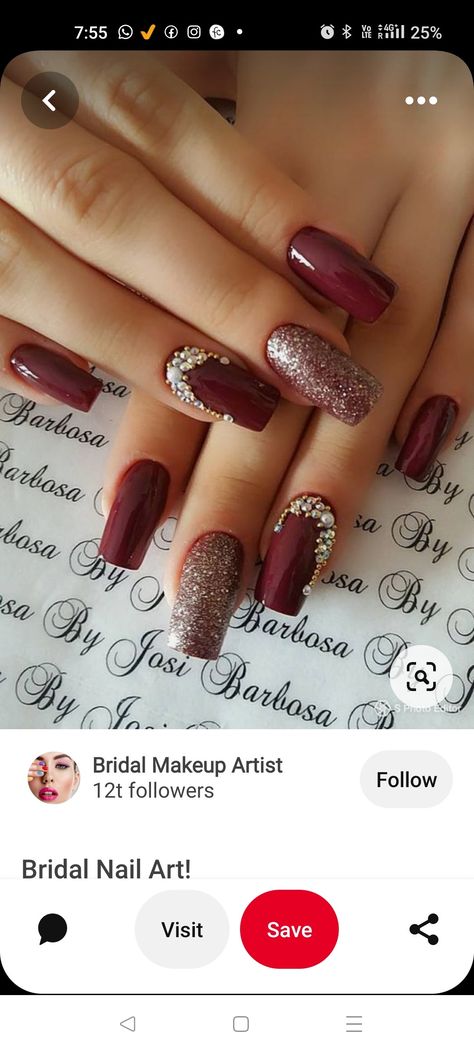 Liquid Cat, Natural Dramatic, Indian Nails, Nail Extensions Acrylic, Eyeshadow Matte, Bridal Nails Designs, Purple Glitter Nails, Engagement Nails, Bridal Nail Art