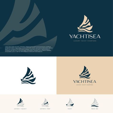 Yacht Club Design, Cruise Logo Design, Ship Logo Design Ideas, Boat Logo Design Ideas, Luxury Travel Branding, Luxury Logo Ideas, Yacht Branding, Luxury Travel Logo, Nautical Branding