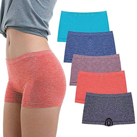 R RUXIA Women's Boyshorts Panties Seamless Underwear Stretch Light Weight Essential Boxer Brief Panty 5 Pack … R RUXIA Womens Boxer Shorts, Woman Boxer, Womens Boxer, Under Dress, Boxer Shorts, Boxer Briefs, Boy Shorts, Briefs, Sewing Patterns