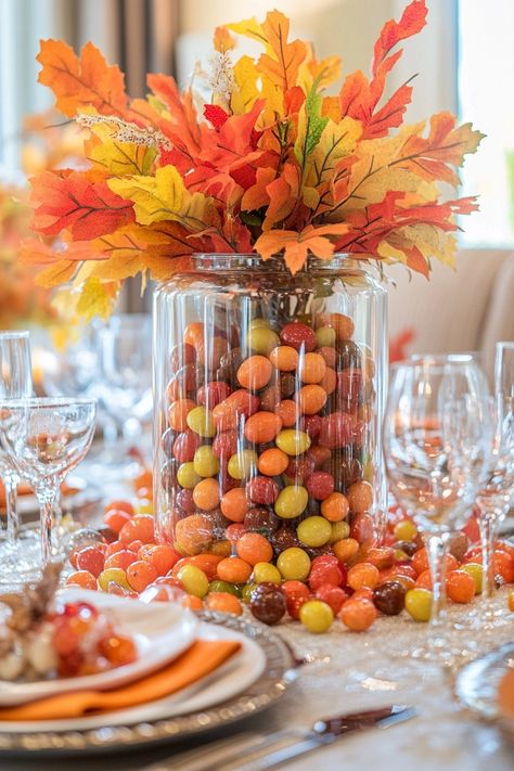 30 Ridiculously Simple Fall Centerpieces For Tables Simple Harvest Table Decor, Inexpensive Fall Wedding Centerpieces, Small Table Fall Centerpiece, Fall Craft Centerpieces, Fall Party Table Centerpieces, Fall In Love Bridal Shower Centerpieces, Fall Decor Centerpieces Ideas, Inexpensive Fall Table Centerpieces, Fall Banquet Centerpieces