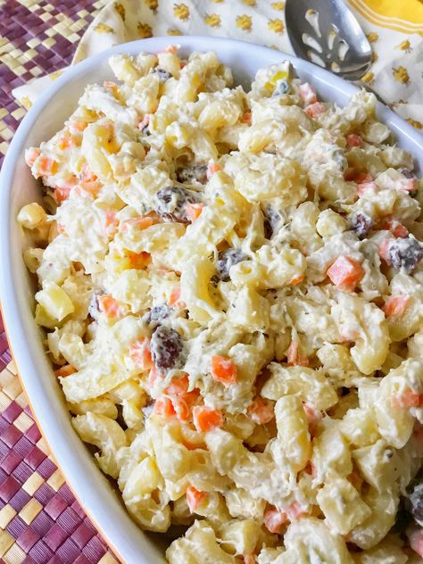 Macaroni Salad Filipino Style, Filipino Macaroni Salad, Chicken Macaroni Recipe, Chicken Macaroni Salad, Chicken Macaroni, Macaroni Recipe, Salad Appetizer Cups, Chicken Recipe Air Fryer, Salads Ideas