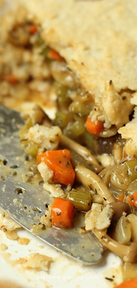 A delicious and easy Vegan Mushroom Pot Pie recipe made with a simple vegan gravy, hearty vegetables and mushrooms, and topped with the perfect flaky homemade pie crust. Mushroom Pot Pie Recipe, Vegan Pot Pie Recipe, Mushroom Pot Pie, Vegan Pies Recipes, Pie Crust Uses, Vegan Pot Pies, Vegetable Pot Pies, Vegan Pie Crust, Homemade Pie Crust