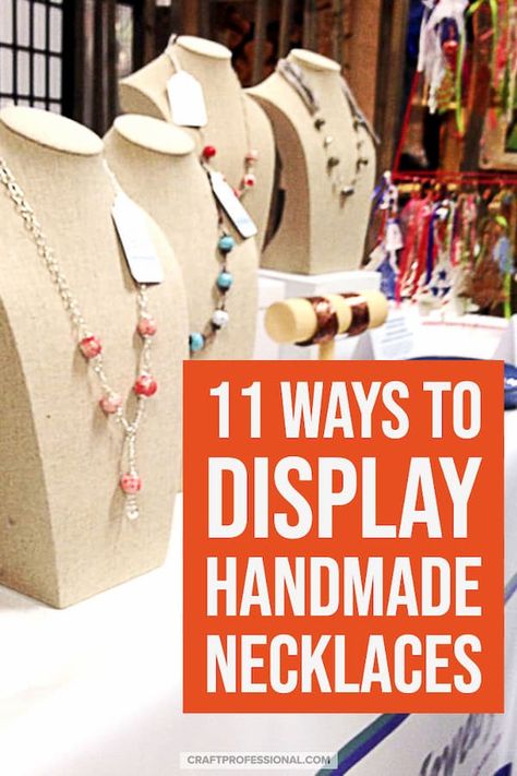 Necklace Display Ideas, Jewelry Booth Display Ideas, Jewelry Booth Display, Booth Display Ideas, Jewelry Display Booth, Creative Jewelry Displays, Handmade Jewelry Display, Craft Fair Booth Display, Jewelry Booth