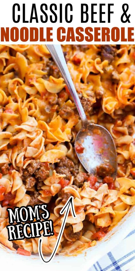 Beef And Noodle Casserole, Noddle Recipes, Egg Noodle Casserole, Beef Noodle Casserole, Easy Goulash Recipes, Hotdish Recipes, Egg Noodle Recipes, Noodle Casserole Recipes, Ground Beef Casserole Recipes