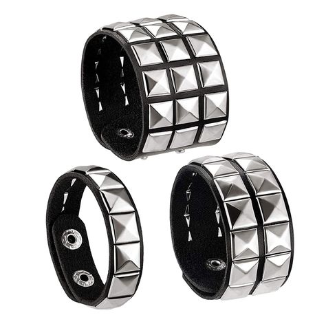 PRICES MAY VARY. Occasion: These rivet cuff bangle are for attending parties, proms, concert, or just wear, making catching and charming. Material: The are made of PU leather, and , not easy to rust, and the rivets are round and smooth, which will not hurt human body, confortable to wear. Studded Bracelets: Gothic bracelets, pyramid , they will make you a , suitable for costumes. Gift Choice: This unique rivets bracelet set is a great gift for your friends on birthday, Halloween, Christmas and o Punk Bracelets, Wrap Bangles, Leather Rivets, Leather Bangle, Rock Punk, Estilo Punk, Style Punk, Leather Cuffs Bracelet, Gothic Style