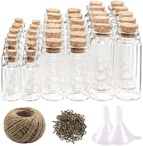 Decorative Glass Bottles, Message Bottle, Mini Glass Jars, Decorative Bottles, Bottle Perfume, Art Steampunk, Small Glass Bottles, Glass Bottles With Corks, Mini Glass Bottles