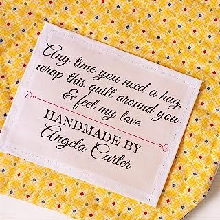 Quilt Labels Ideas Sayings, Hanky Quilt, Quilting Labels, Quilt Tags, Quilt Quotes, Personalized Quilt Labels, Love Quilt, Feel My Love, Quilting Quotes