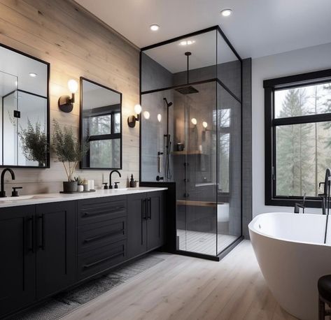 Makeover Kamar Mandi, Large Bathroom, Bathroom Design Decor, Bathroom Remodel Designs, Bathroom Inspiration Decor, Dream House Interior, Shower Remodel, House Bathroom, Bathroom Remodel Master