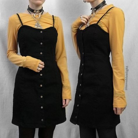 🌟🕷 Yay or nay? I love the combo yellow and black.🕷🌟 #altfashion #altstyle #altgirl #alternative #alternativegirl #alternativefashion… Yellow Goth, Yellow Dress Outfit, Egirl Fashion, Alt Style, Yay Or Nay, Yellow Outfit, Alt Girl, Fashion Aesthetics, Alt Fashion