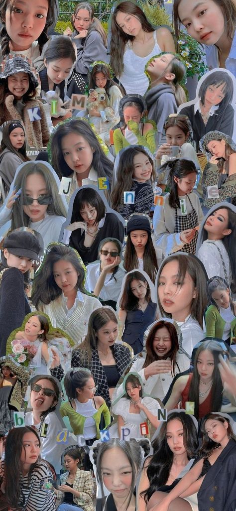 Jennie Kim Collage Wallpaper, Aesthetic Kpop Collage, Blackpink Jennie Cute Wallpaper, Jisoo And Jennie Wallpaper, Jennie Wallpaper Collage, Jennie Collage Aesthetic, Blackpink Jennie Wallpaper Aesthetic, Black Pink Jennie Wallpaper, Kim Jennie Aesthetic Wallpaper