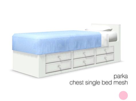 Chest Single Bed Mesh by DOT of The Sims Resource Pets Updated  Found in TSR Category 'Beds' Sims4 Bedroom, Sims 4 Beds, Sims Furniture, Youtube Creator, Furniture Cc, Sims 3 Cc Finds, Resource Furniture, Mod Furniture, Sims 4 Bedroom