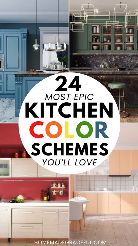 kitchen color schemes Kitchen Color Scheme Ideas, Charcoal Cabinets, Two Tone Kitchen Cabinets Color Combinations, Kitchen Colour Combination Ideas, Bright Kitchen Colors, Kitchen Color Themes, Kitchen Color Combos, Small Kitchen Colors, Kitchen Color Scheme