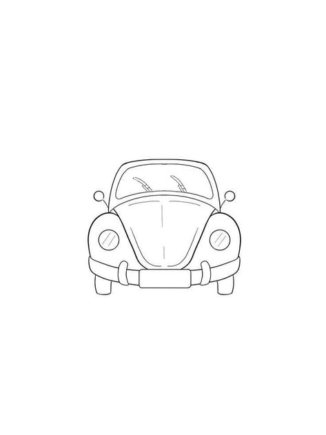 Volkswagon Bug Tattoo, Vw Beetle Tattoo Simple, Beetle Car Tattoo, Volkswagen Bug Tattoo, Volkswagen Beetle Tattoo, Car Outline Tattoo, Vw Beetle Tattoo, Fusca Tattoo, Vw Bug Tattoo