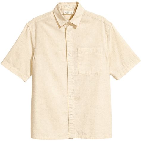 Linen-blend Shirt $24.99 ($25) ❤ liked on Polyvore featuring tops, short sleeve collared shirt, button collar shirt, shirt top, button shirt and collared shirt Summer Style Guide, White Linen Shirt, Linen Shirt Men, Family Photo Outfits, Shirt Dress Casual, Family Outfits, Textured Fabric, White Casual, Mens Street Style