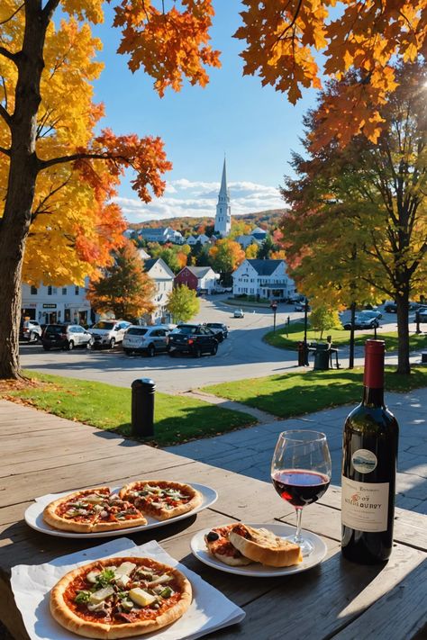 Uncover the Charms of Middlebury, VT 🌲🍷🍕 Vermont Fall Aesthetic, University Of Vermont Aesthetic, Vermont In Fall, Vermont Aesthetic, Vermont Living, Aesthetic Lake House, 30 Bucket List, Middlebury Vt, Autumn In Vermont