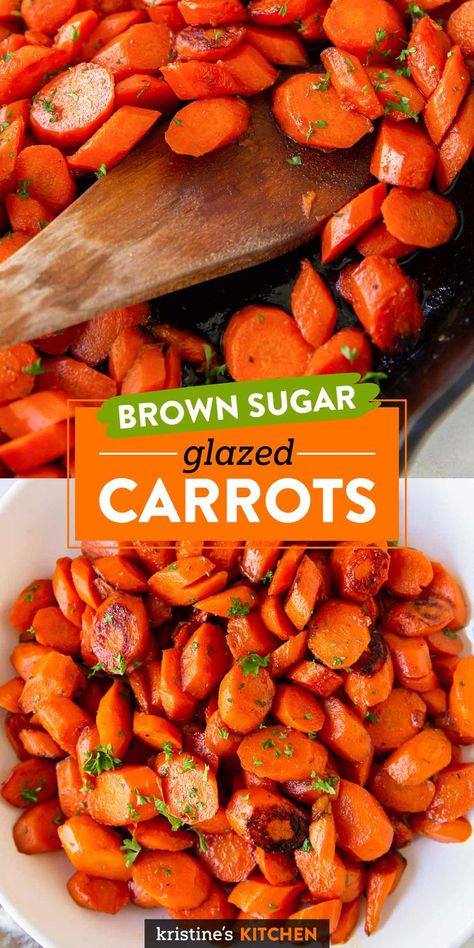 These brown sugar Glazed Carrots are a favorite side dish recipe! They're easy to make on the stove top, with the best sweet brown sugar and butter glaze. Brown Sugar Carrots, Carrot Recipes Side Dishes, Brown Sugar Glazed Carrots, Caramelized Carrots, Carrots Side Dish, Glazed Carrots Recipe, Candied Carrots, Honey Glazed Carrots, Butter Glaze