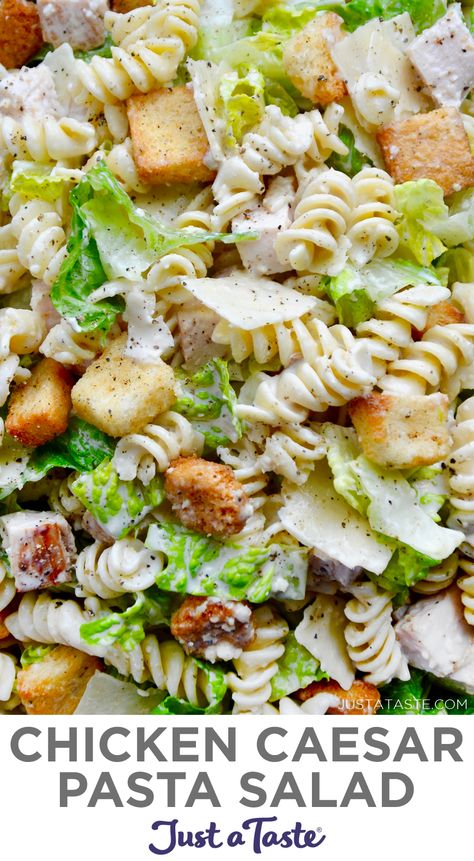 Chicken Caesar Pasta, Caesar Pasta Salad, Caesar Pasta, Chicken Caesar Pasta Salad, Resep Pasta, Recipes Skillet, Healthy Diets, Chicken Caesar, Salad Pasta