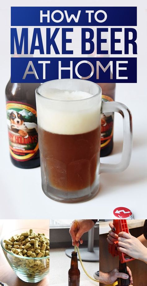 Here's How To Make Delicious, Personalized Beer At Home How To Make Beer At Home, Beer Brewing Recipes, Brewing Recipes, Diy Beer, Homemade Beer, Homebrew Recipes, Brewing Beer, Homemade Wine, Home Brewing Beer