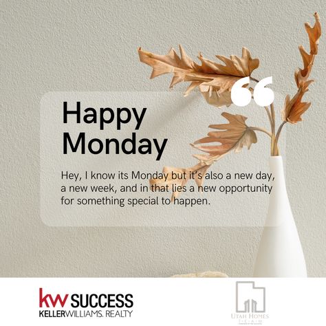 Hey, I know it's Monday but it’s also a new day, a new week, and in that lies a new opportunity for something special to happen. Utah Homes 🏡 Team can help you and your family with your real estate needs Safe Zone 🏳️‍🌈 Servicios en Español #utahhomesteam #utahhomesgirl #buyers #realtorlife #utahhomesguy #utahletsgetyoumoving #listingagent #utahrealestate #realestateinvesting #realestatelife #homeiswhereyourlifeis Real Estate Monday, Monday Real Estate, Real Estate Marketing Quotes, Utah Homes, Realtor Life, Safe Zone, Real Estate Advertising, It's Monday, Real Estate Quotes